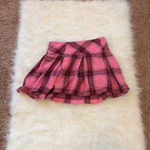 Pink plaid skirt